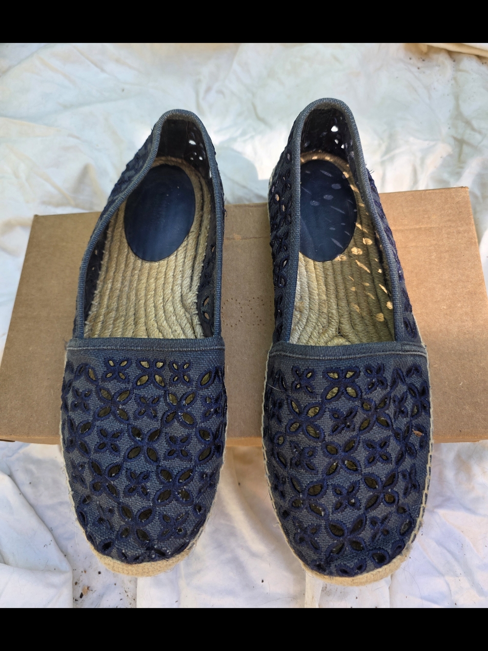 Michael Kors Navy Laser-Cut Espadrille Flats
